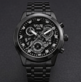 Men’s Automatic Skeleton Watch (Black)